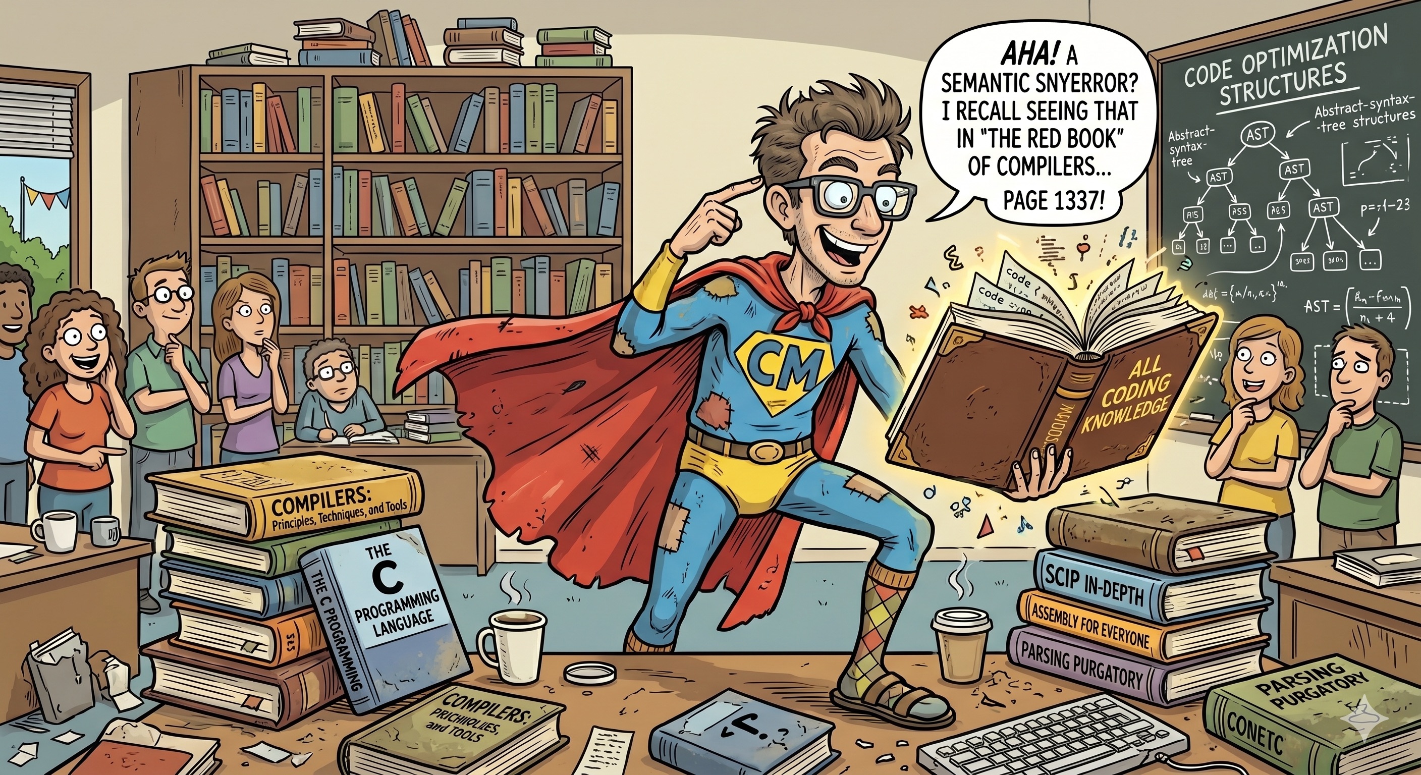 Context Master superhero representing compiler-level knowledge and deterministic context